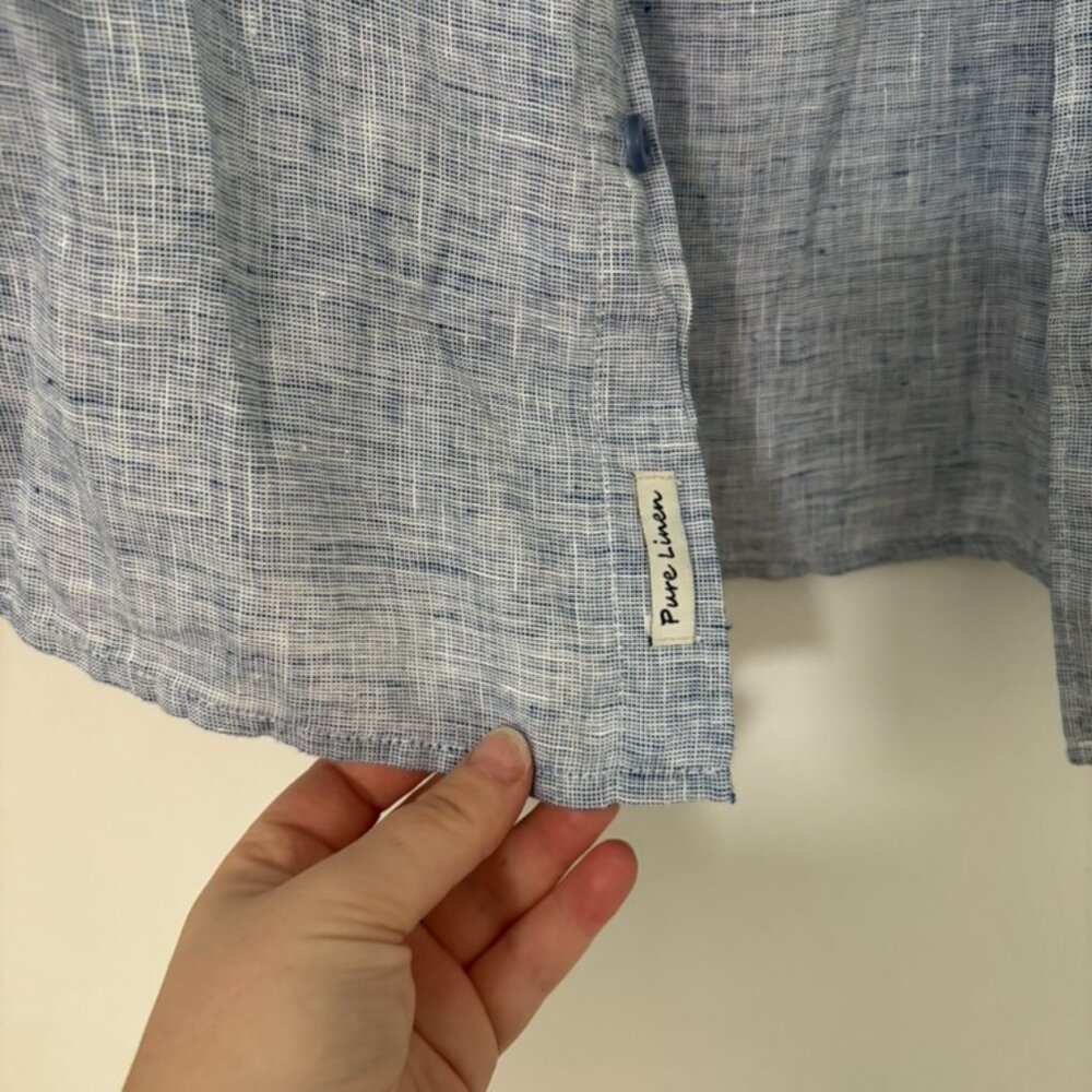 Men's 100% linen button down - Picture 2 of 4